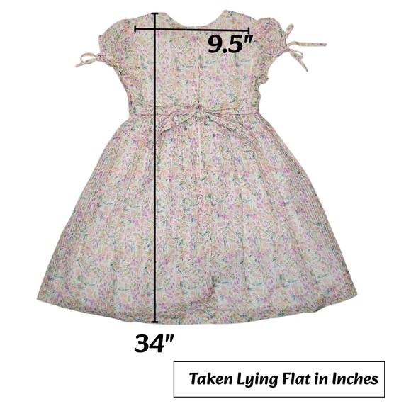 Bonnie Jean Girls' Kids Pastel Floral Dress White Accents Lining Size 12 Months - Picture 8 of 9